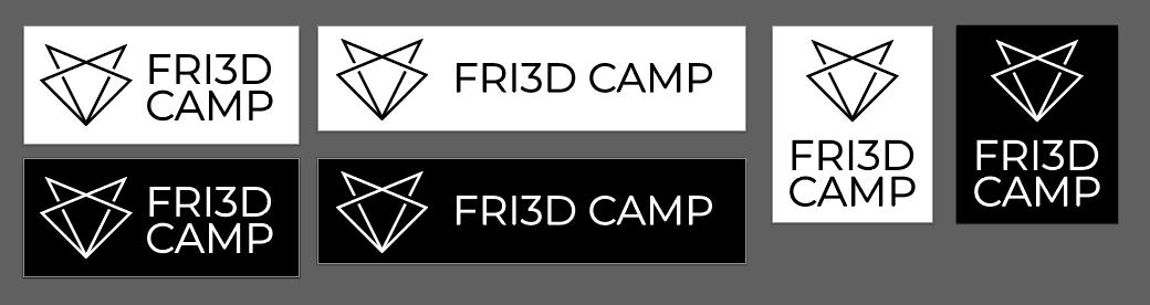Fri3d Camp logo in zwart-wit